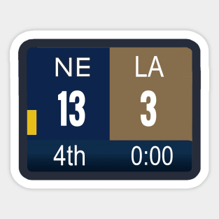 Superbowl 53 Final Score - New England Patriots 13/ Los Angeles Rams 3 Sticker